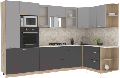 Готовая кухня Интерлиния Мила 1.68x3.2 правая - фото