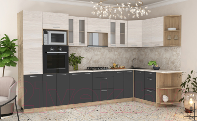 Готовая кухня Интерлиния Мила 1.68x3.4 правая