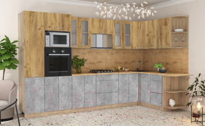 Готовая кухня Интерлиния Мила 1.68x3.4 правая