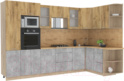 Готовая кухня Интерлиния Мила 1.68x3.2 правая - фото