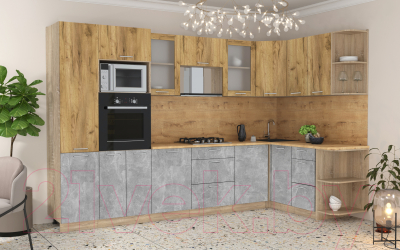 Готовая кухня Интерлиния Мила 1.68x3.2 правая