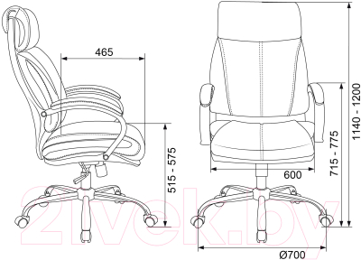 Кресло офисное Бюрократ T-9904NSL (кожа черный/хром)