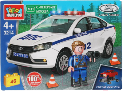 Конструктор Город мастеров Lada Vesta Полиция / 3214-CY - фото