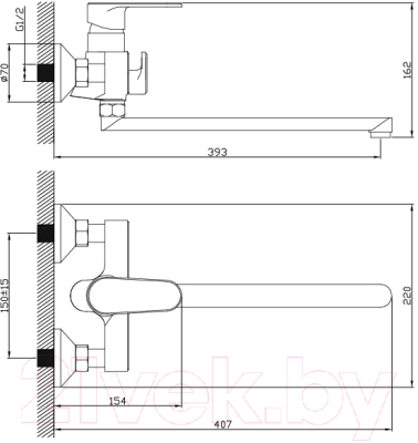 Смеситель Diadonna D86-222117BL
