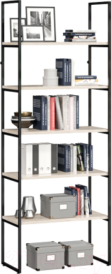 Стеллаж ТриЯ Лофт тип 1 800 (черный/дуб крафт белый) - фото