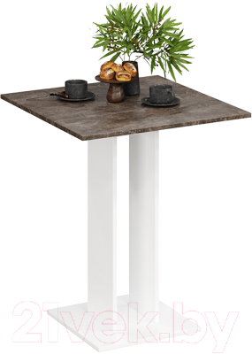 Обеденный стол ТриЯ Анкона Тип 1 (белый/ателье темный) - фото