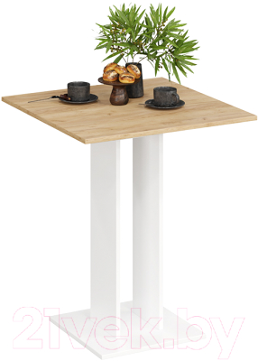 Обеденный стол ТриЯ Анкона Тип 1 (белый/дуб крафт золото) - фото