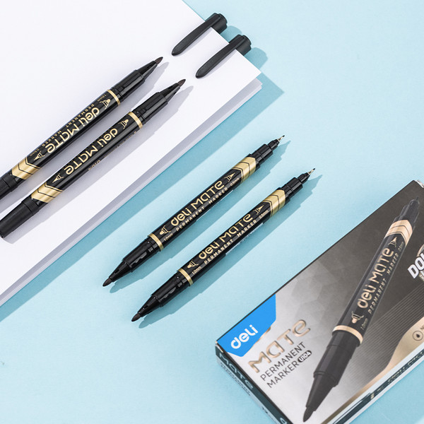 Маркер перманентный Deli Mate 1мм/0.5мм / U10420