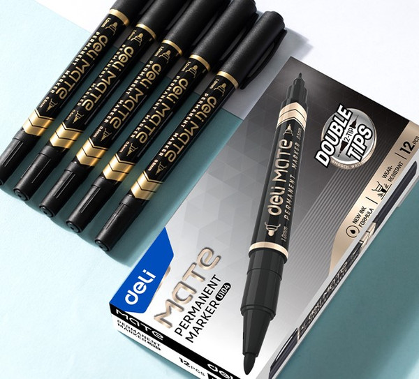 Маркер перманентный Deli Mate 1мм/0.5мм / U10420