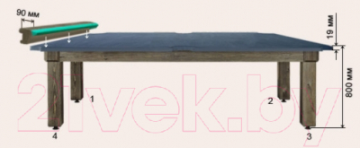 Бильярдный стол РуптуР Паж-2 / 181.00.07 (сосна)