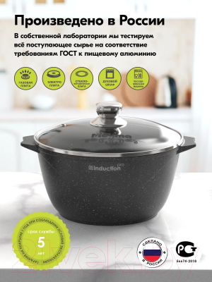Кастрюля Мечта Гранит Induction Pro M43802И (черный)