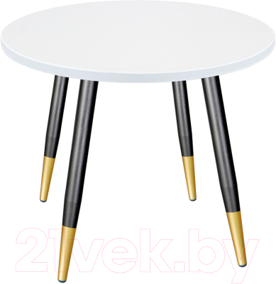 Обеденный стол Sheffilton SHT-TU14/80 МДФ (черный муар/золото/белый шагрень) - фото