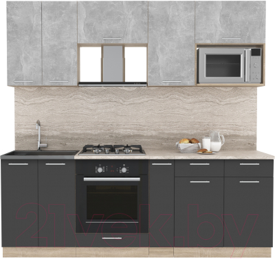 Готовая кухня Интерлиния Мила 2.2 ВТ - фото