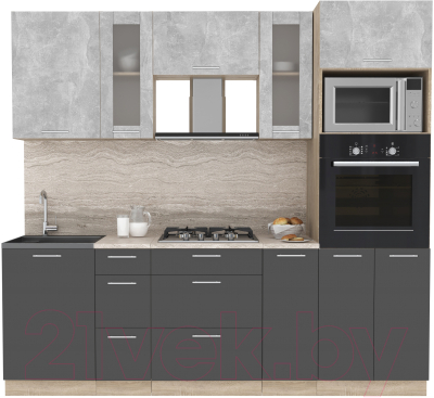 Готовая кухня Интерлиния Мила 2.3 ВТ - фото