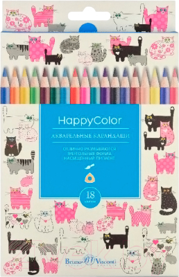 Набор цветных карандашей Bruno Visconti Happycolor / 30-0067 - фото