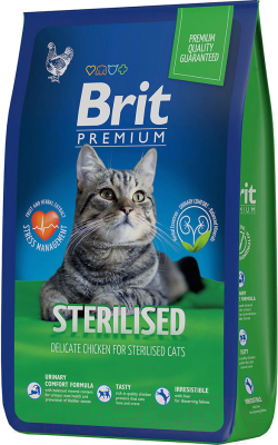 Сухой корм для кошек Brit Premium Cat Sterilized Chicken / 5049592 (8кг) - фото