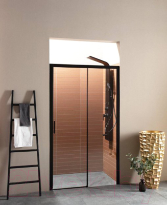 Душевая дверь Aquanet Pleasure 150 / AE60-N-150H200U-BT (черный матовый/прозрачное стекло)