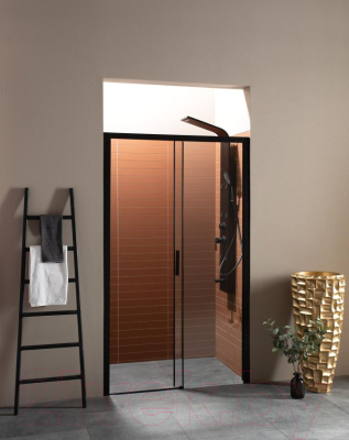 Душевая дверь Aquanet Pleasure 150 / AE60-N-150H200U-BT (черный матовый/прозрачное стекло)