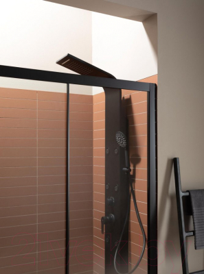 Душевая дверь Aquanet Pleasure 150 / AE60-N-150H200U-BT (черный матовый/прозрачное стекло)