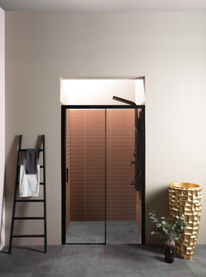 Душевая дверь Aquanet Pleasure 160 / AE60-N-160H200U-BT (черный матовый/прозрачное стекло)