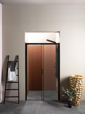 Душевая дверь Aquanet Pleasure 160 / AE60-N-160H200U-BT (черный матовый/прозрачное стекло)