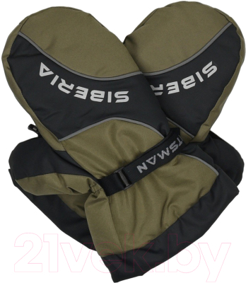 Варежки для охоты и рыбалки Huntsman Siberia тк Breathable (хаки/черный)