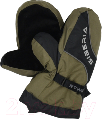 Варежки для охоты и рыбалки Huntsman Siberia тк Breathable (хаки/черный)