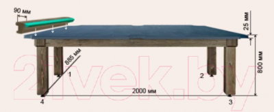 Бильярдный стол РуптуР Паж-2 / 181.00.08 (сосна)