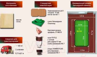 Бильярдный стол РуптуР Юниор / 250.00.06