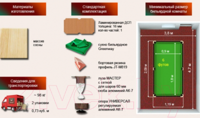 Бильярдный стол РуптуР Мастер / 158.00.06