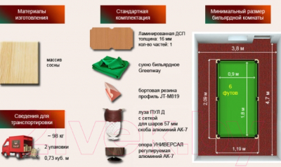 Бильярдный стол РуптуР Мастер / 258.00.06