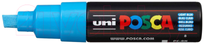 Маркер художественный UNI Mitsubishi Pencil Posca 8мм / PC-8K L.BLUE - фото