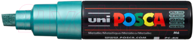 Маркер художественный UNI Mitsubishi Pencil Posca 8мм / PC-8K METALLIC GREEN - фото