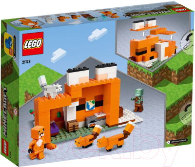 Конструктор Lego Minecraft Лисья хижина 21178
