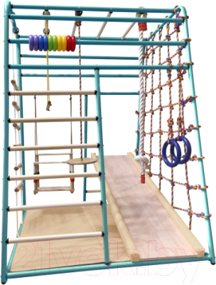 Детский спортивный комплекс Вертикаль Веселый Малыш Next (изумрудный, горка/мягкий бортик) - фото