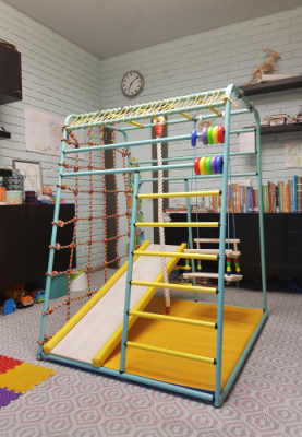 Детский спортивный комплекс Вертикаль Веселый Малыш Next (изумрудный, горка/мягкий бортик)