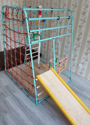 Детский спортивный комплекс Вертикаль Веселый Малыш Next (изумрудный, горка/мягкий бортик)