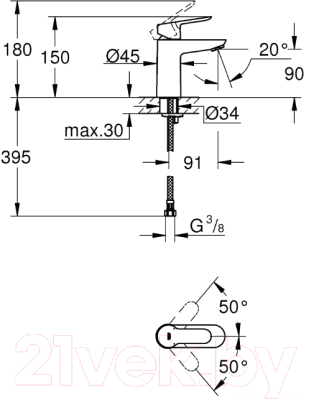 Смеситель GROHE Start Edge 23344000