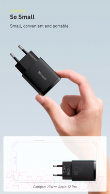 Зарядное устройство сетевое Baseus Compact Quick Charger / CCXJ-B01