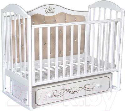 Детская кроватка Антел Anita-999 с мягкой вставкой (белый) - фото