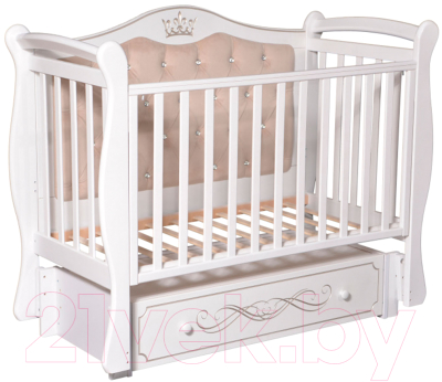 Детская кроватка Антел Julia-111 с мягкой вставкой (белый) - фото