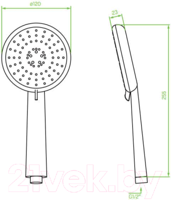 Лейка ручного душа Laveo Muro NLU7SAD
