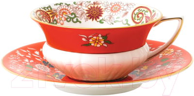 Чашка с блюдцем Wedgwood Wonderlust Crimson Orient / 40024021 - фото