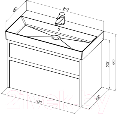 Тумба под умывальник Aquanet Nova Lite 85 / 249937