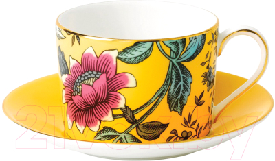 Чашка с блюдцем Wedgwood Wonderlust Yellow Tonquin / 40031706 - фото