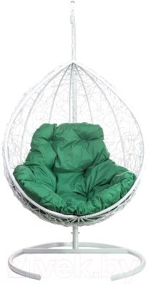 Кресло подвесное BiGarden Tropica White (зеленая подушка) - фото