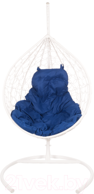 Кресло подвесное BiGarden Tropica White (синяя подушка) - фото