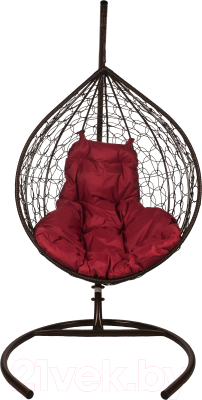 Кресло подвесное BiGarden Tropica Brown (бордовая подушка) - фото