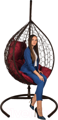 Кресло подвесное BiGarden Tropica Brown (бордовая подушка)