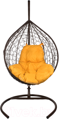 Кресло подвесное BiGarden Tropica Brown (оранжевая подушка) - фото